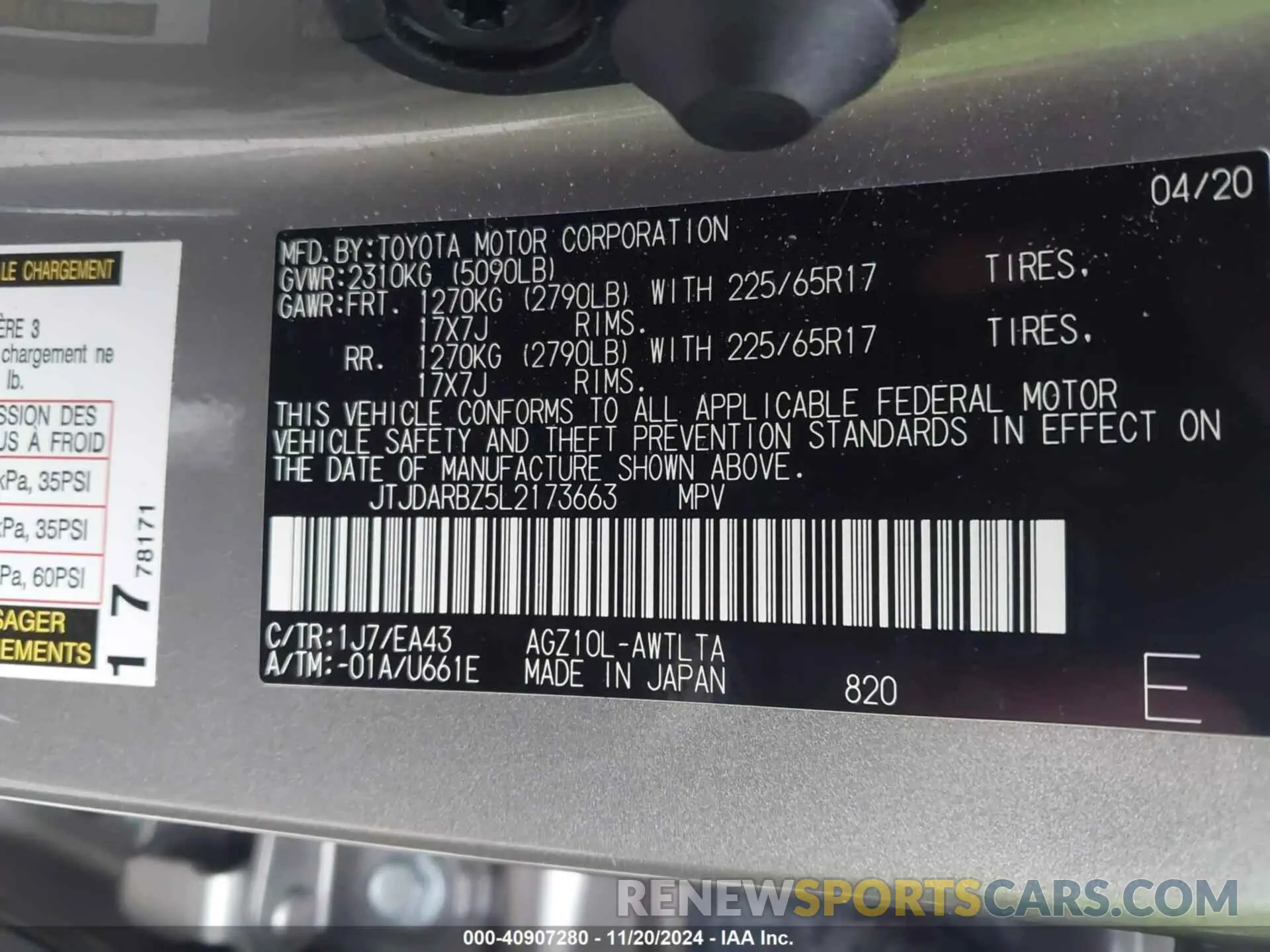 9 fotografías del automóvil dañado JTJDARBZ5L2173663 LEXUS NX 300 2020
