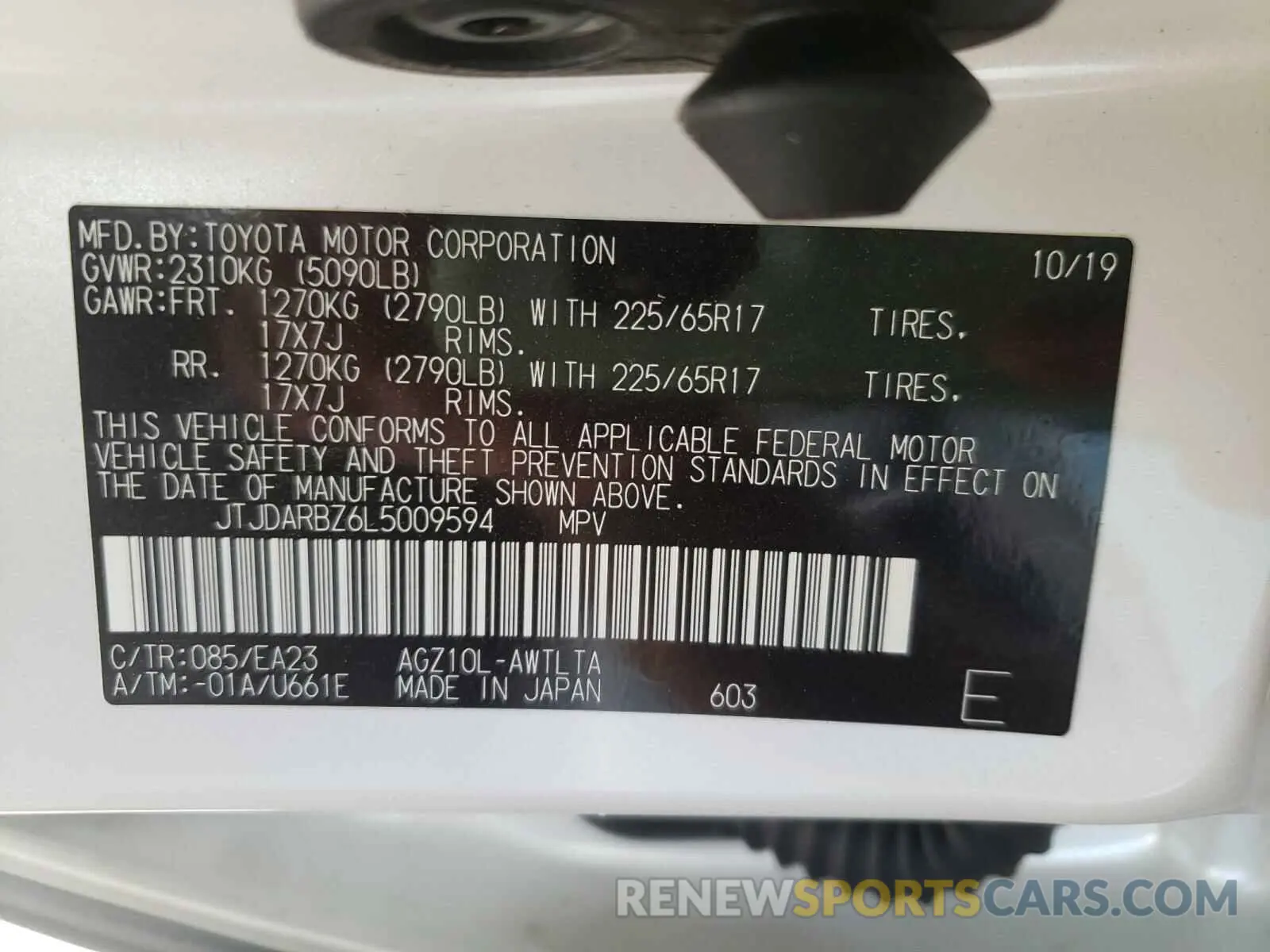 10 fotografías del automóvil dañado JTJDARBZ6L5009594 LEXUS NX 300 2020