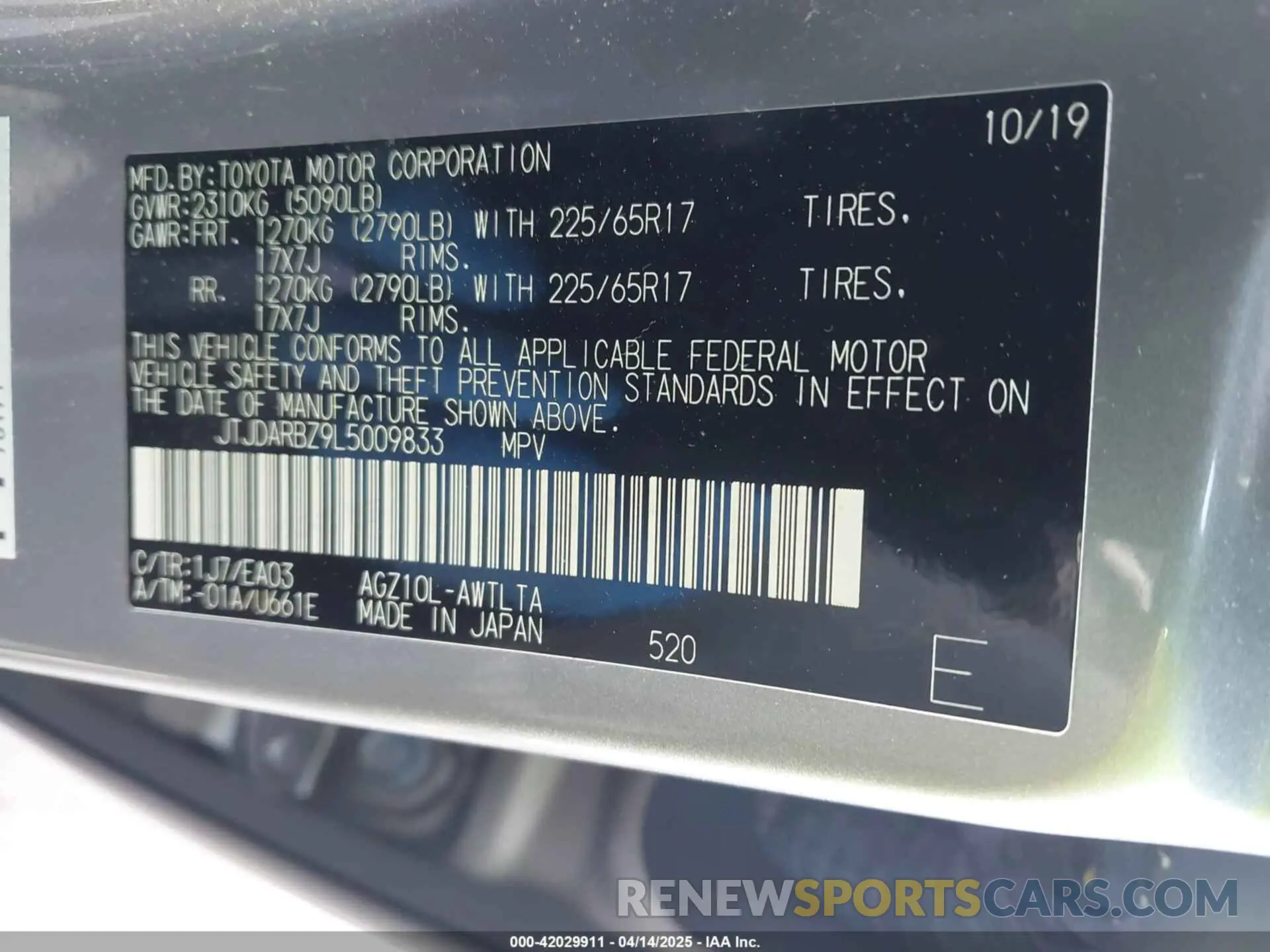 9 fotografías del automóvil dañado JTJDARBZ9L5009833 LEXUS NX 300 2020