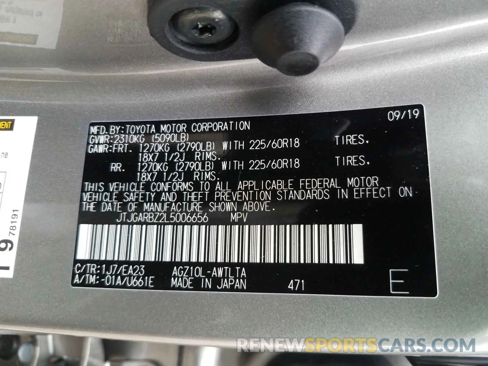 10 fotografías del automóvil dañado JTJGARBZ2L5006656 LEXUS NX 300 2020