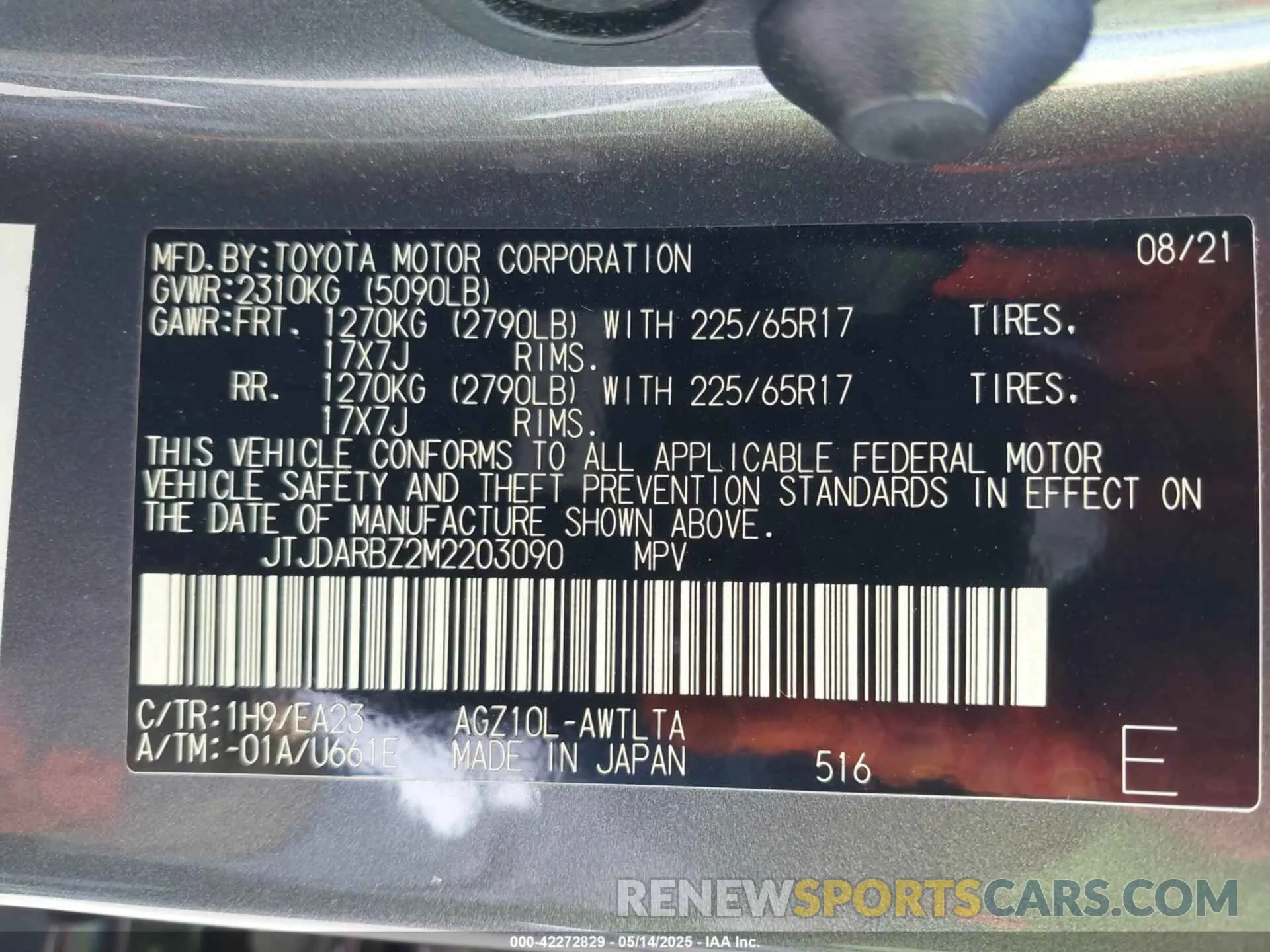 9 fotografías del automóvil dañado JTJDARBZ2M2203090 LEXUS NX 300 2021