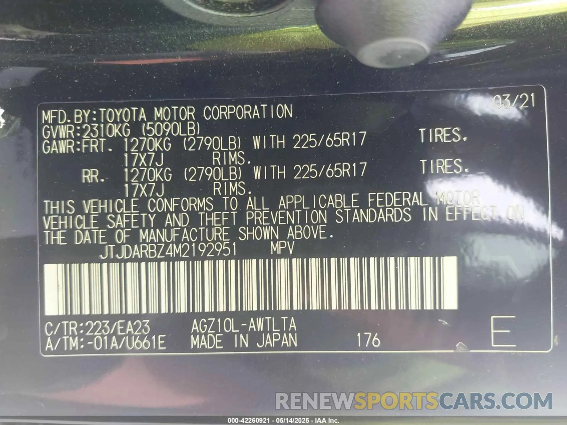 9 fotografías del automóvil dañado JTJDARBZ4M2192951 LEXUS NX 300 2021