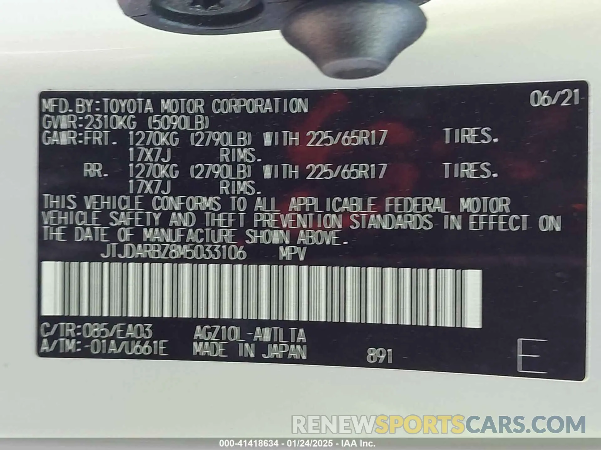 9 fotografías del automóvil dañado JTJDARBZ8M5033106 LEXUS NX 300 2021
