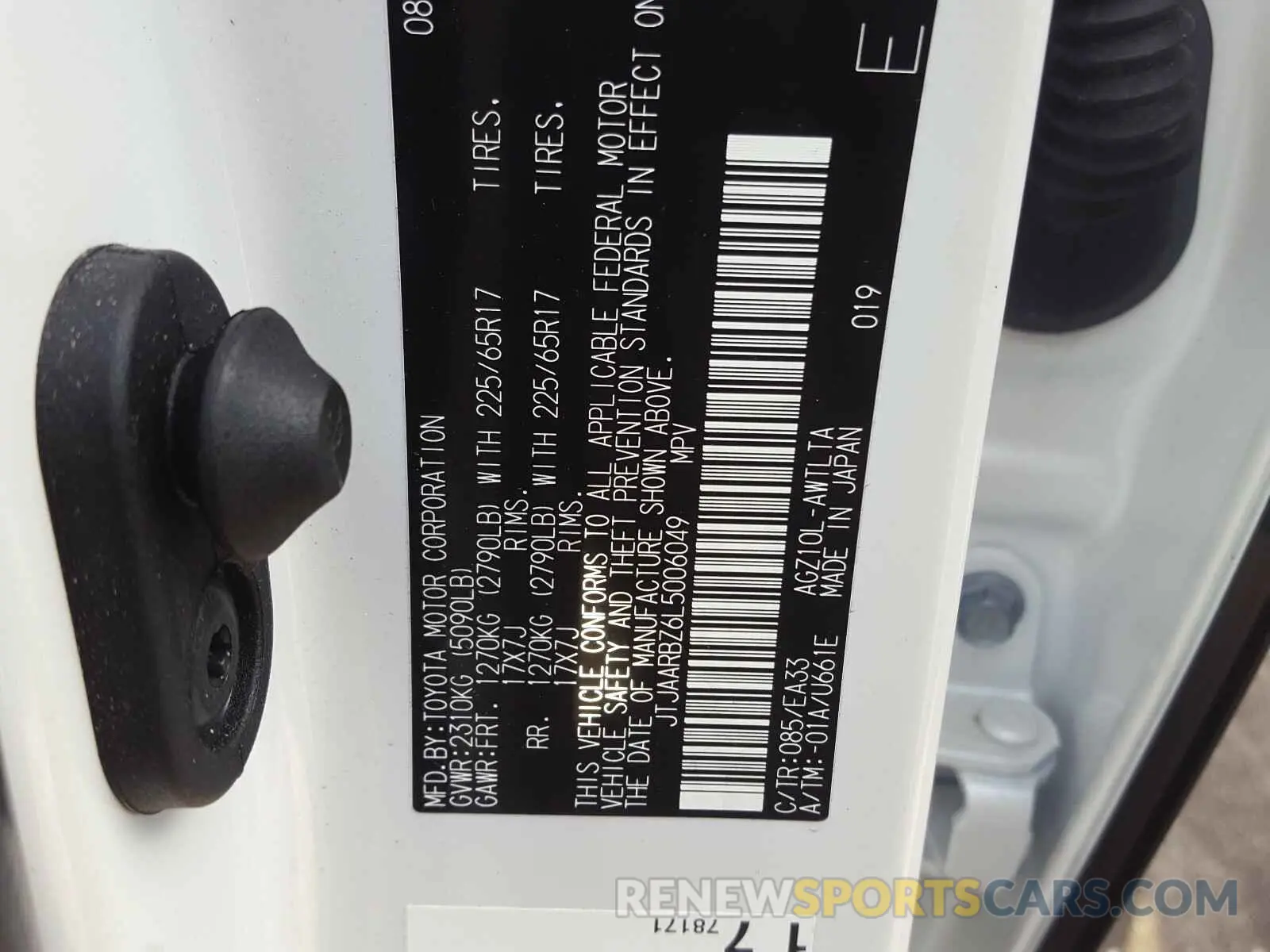 10 fotografías del automóvil dañado JTJAARBZ6L5006049 LEXUS NX 300 BAS 2020