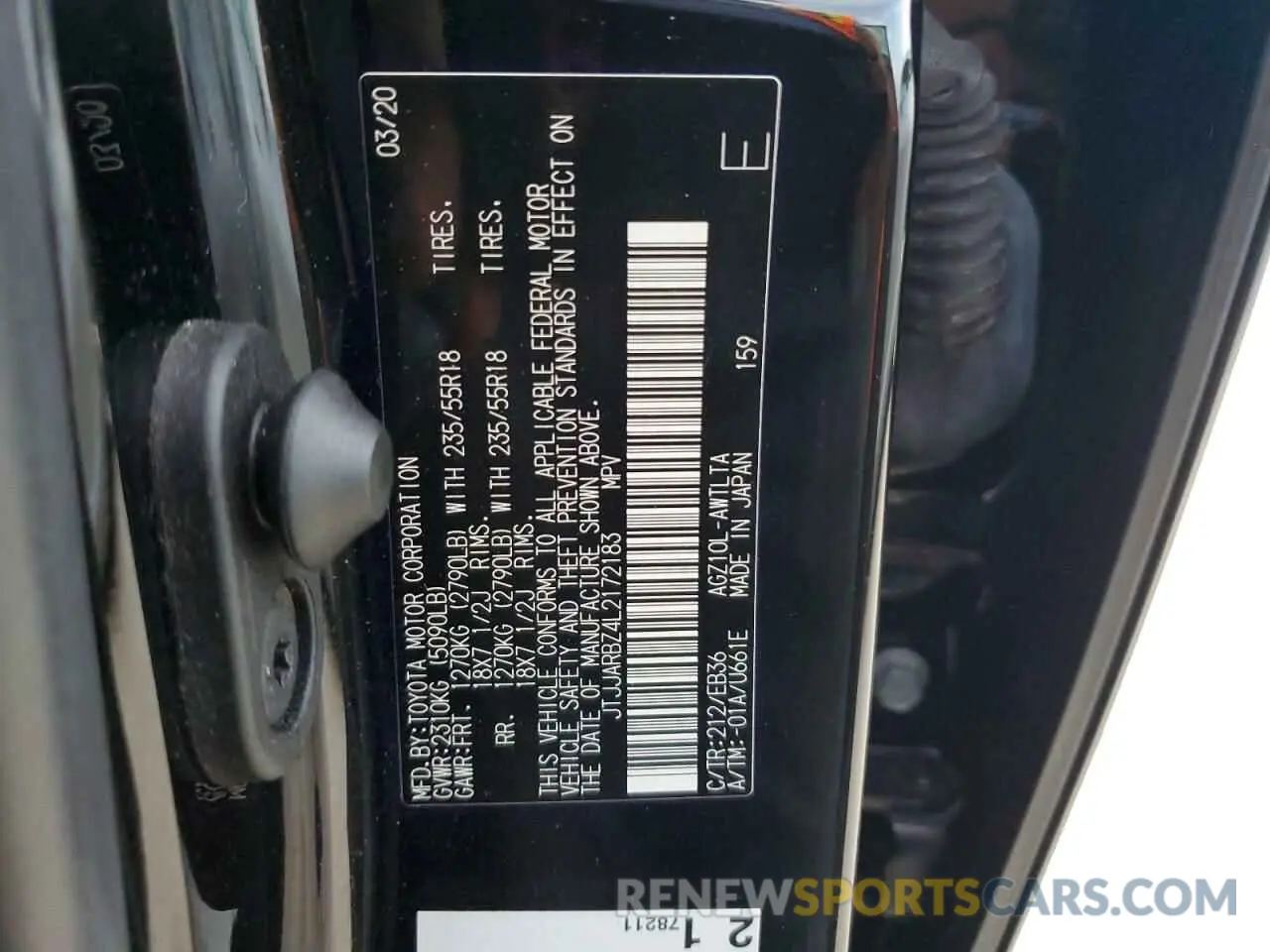 13 fotografías del automóvil dañado JTJJARBZ4L2172183 LEXUS NX 300 F S 2020
