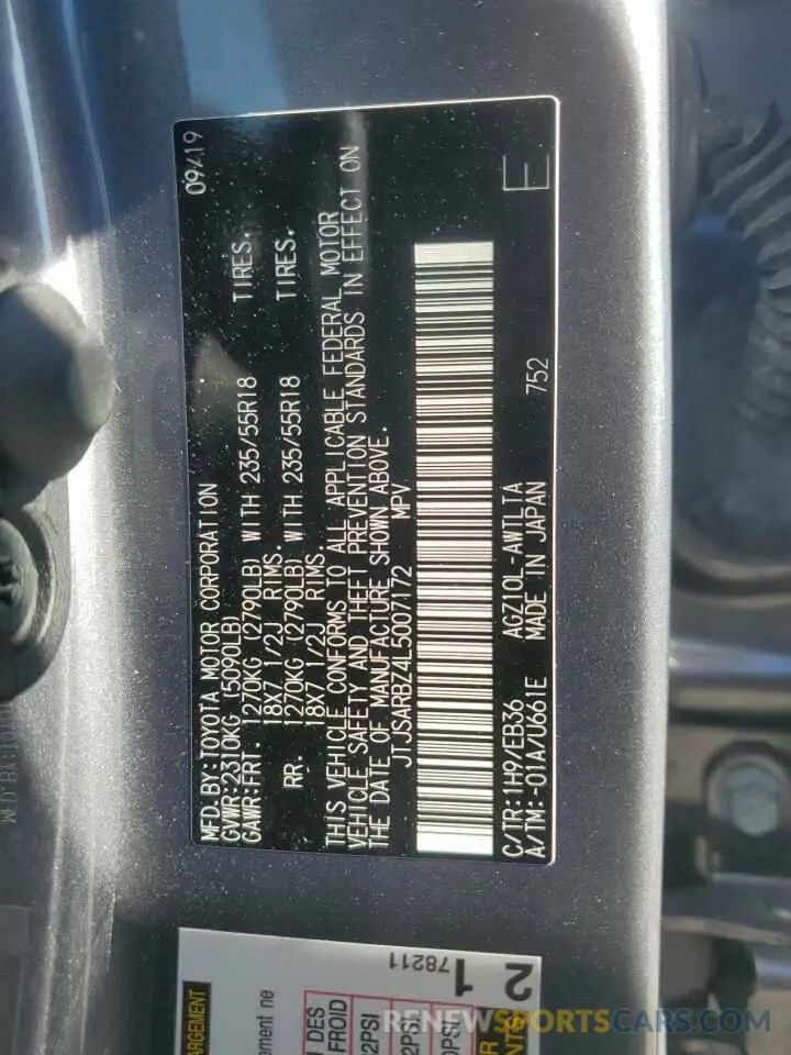 14 fotografías del automóvil dañado JTJSARBZ4L5007172 LEXUS NX 300 F S 2020