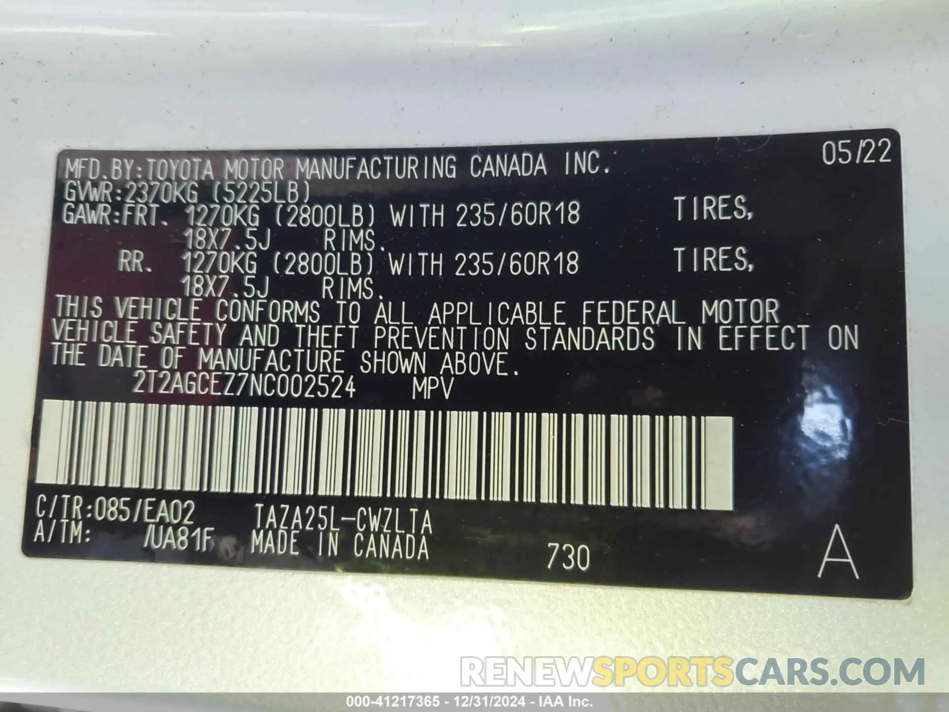9 fotografías del automóvil dañado 2T2AGCEZ7NC002524 LEXUS NX 350 2022