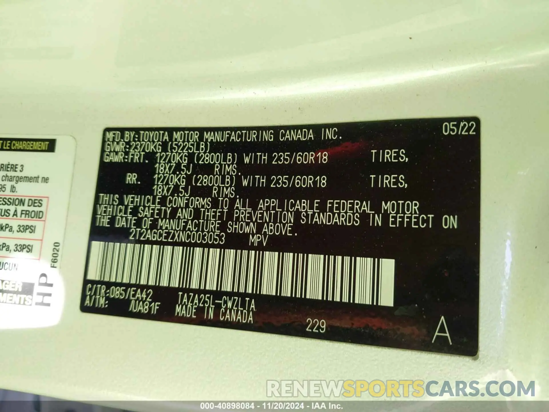 9 fotografías del automóvil dañado 2T2AGCEZXNC003053 LEXUS NX 350 2022