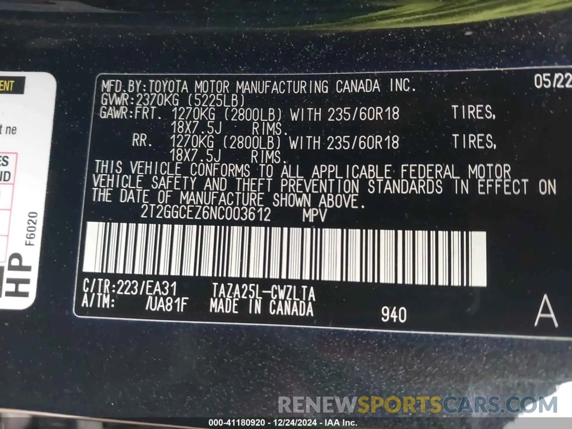 9 fotografías del automóvil dañado 2T2GGCEZ6NC003612 LEXUS NX 350 2022