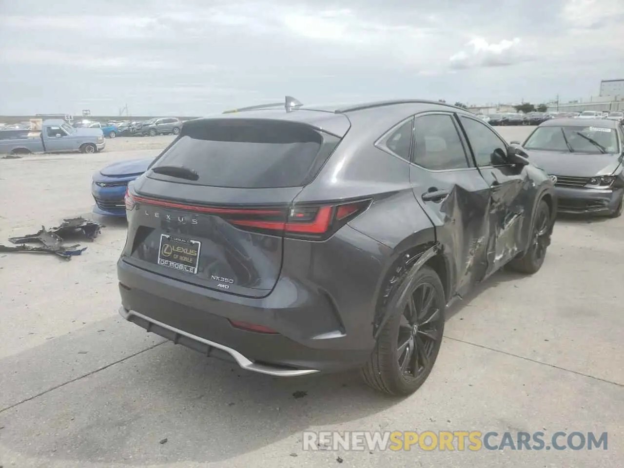 4 fotografías del automóvil dañado 2T2KGCEZXNC004627 LEXUS NX 350 2022