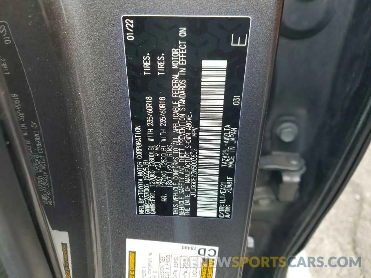 13 fotografías del automóvil dañado JTJGGCEZ2N5003802 LEXUS NX 350 2022