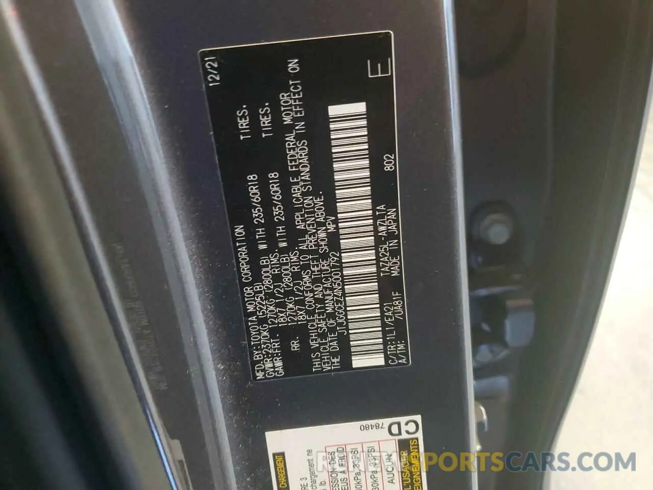 13 fotografías del automóvil dañado JTJGGCEZ4N5001792 LEXUS NX 350 2022