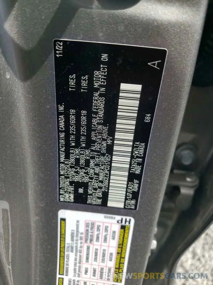 13 fotografías del automóvil dañado 2T2GGCEZ3PC017857 LEXUS NX 350 2023