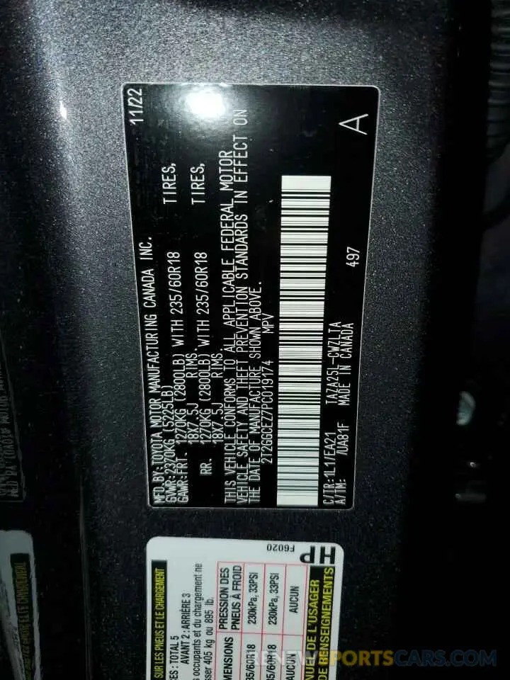 13 fotografías del automóvil dañado 2T2GGCEZ7PC019174 LEXUS NX 350 2023
