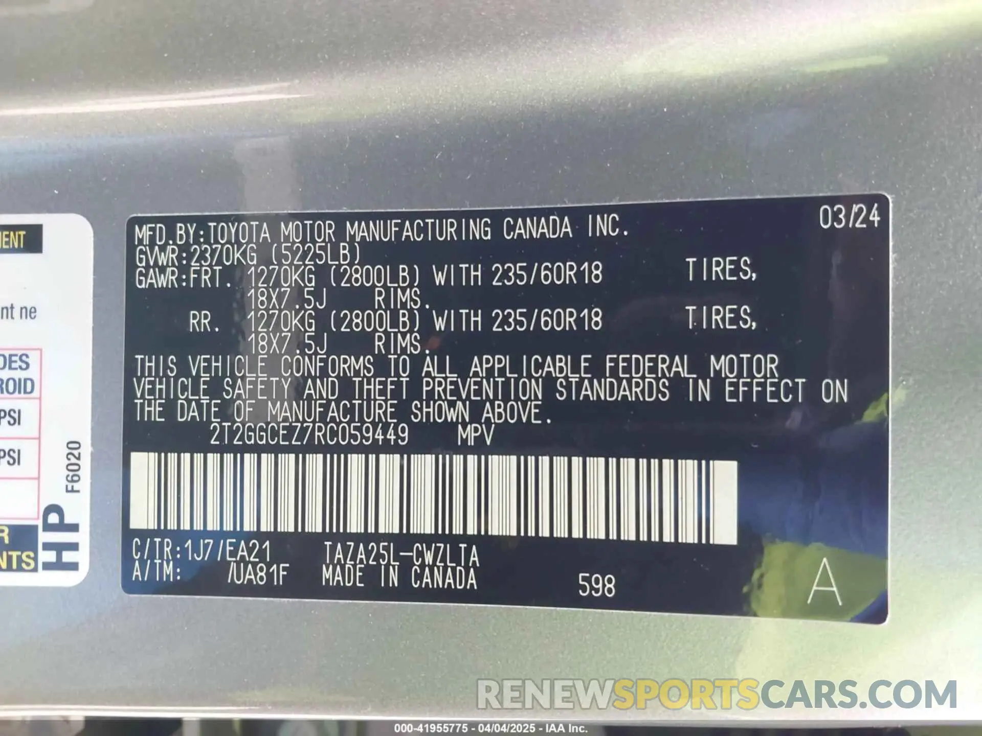 9 fotografías del automóvil dañado 2T2GGCEZ7RC059449 LEXUS NX 350 2024