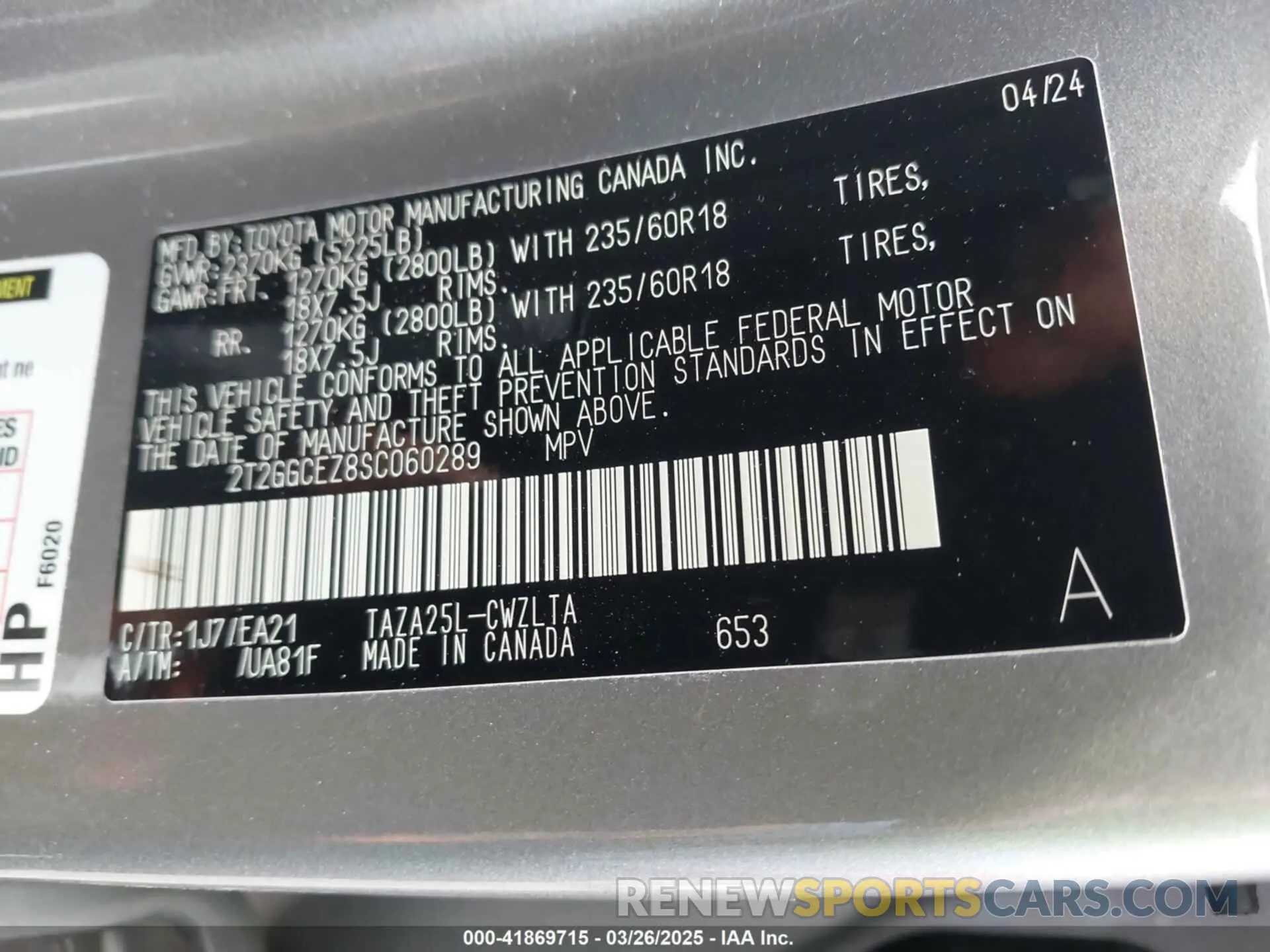 9 fotografías del automóvil dañado 2T2GGCEZ8SC060289 LEXUS NX 350 2025