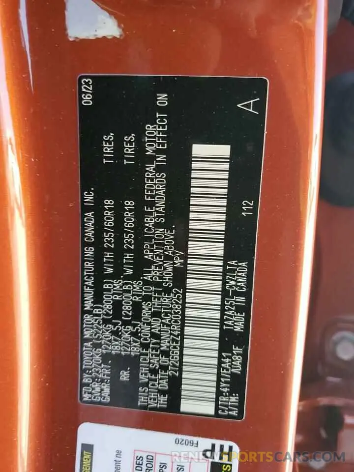 13 fotografías del automóvil dañado 2T2GGCEZ4RC038252 LEXUS NX 350 PRE 2024