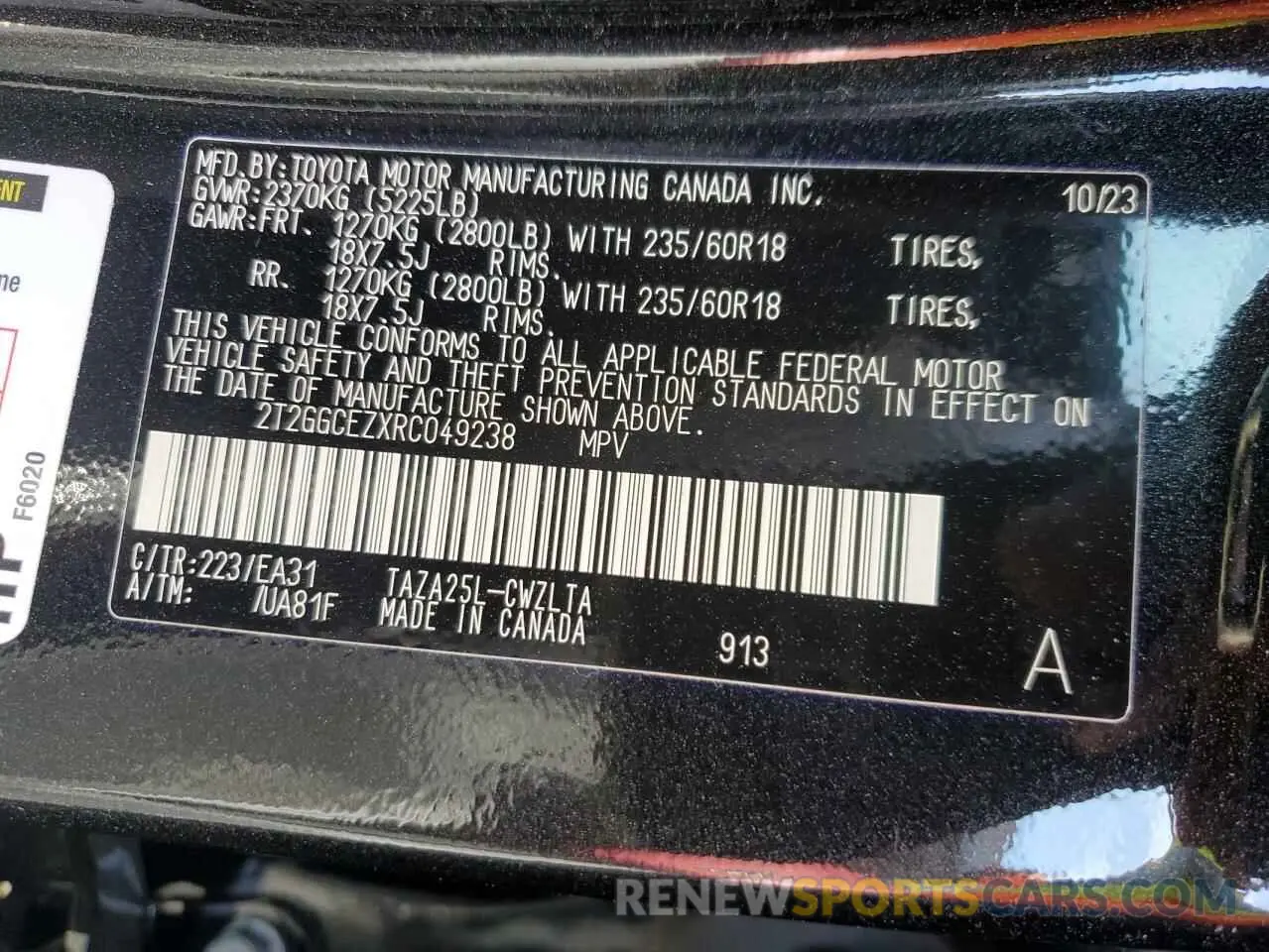 12 fotografías del automóvil dañado 2T2GGCEZXRC049238 LEXUS NX 350 PRE 2024