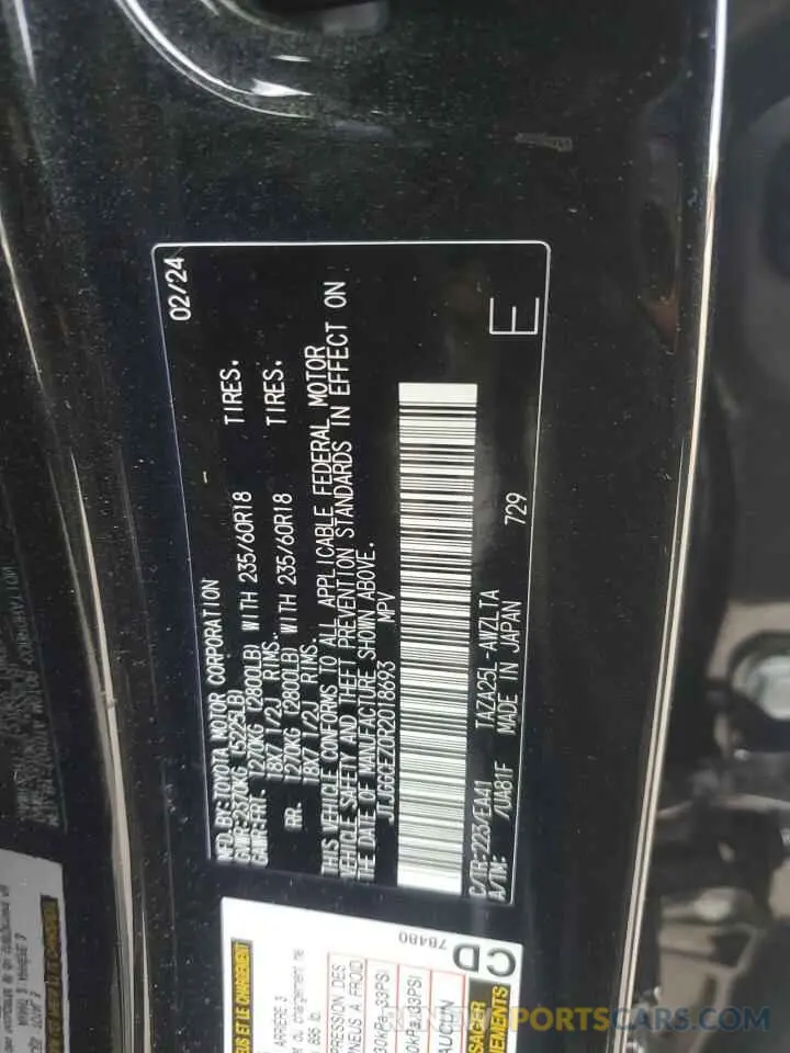 13 fotografías del automóvil dañado JTJGGCEZ0R2018693 LEXUS NX 350 PRE 2024