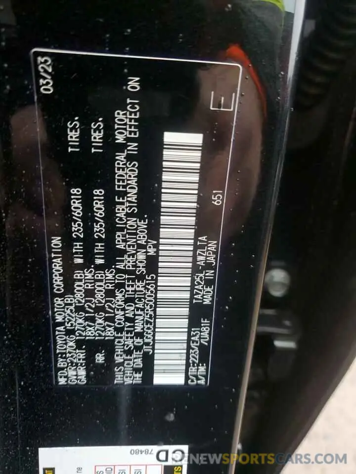 13 fotografías del automóvil dañado JTJGGCEZ5R5005615 LEXUS NX 350 PRE 2024