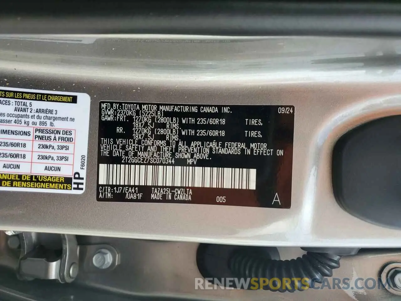13 fotografías del automóvil dañado 2T2GGCEZ7SC070344 LEXUS NX 350 PRE 2025