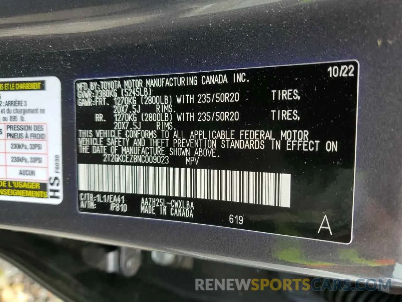 13 fotografías del automóvil dañado 2T2GKCEZ8NC009023 LEXUS NX 350H 2022