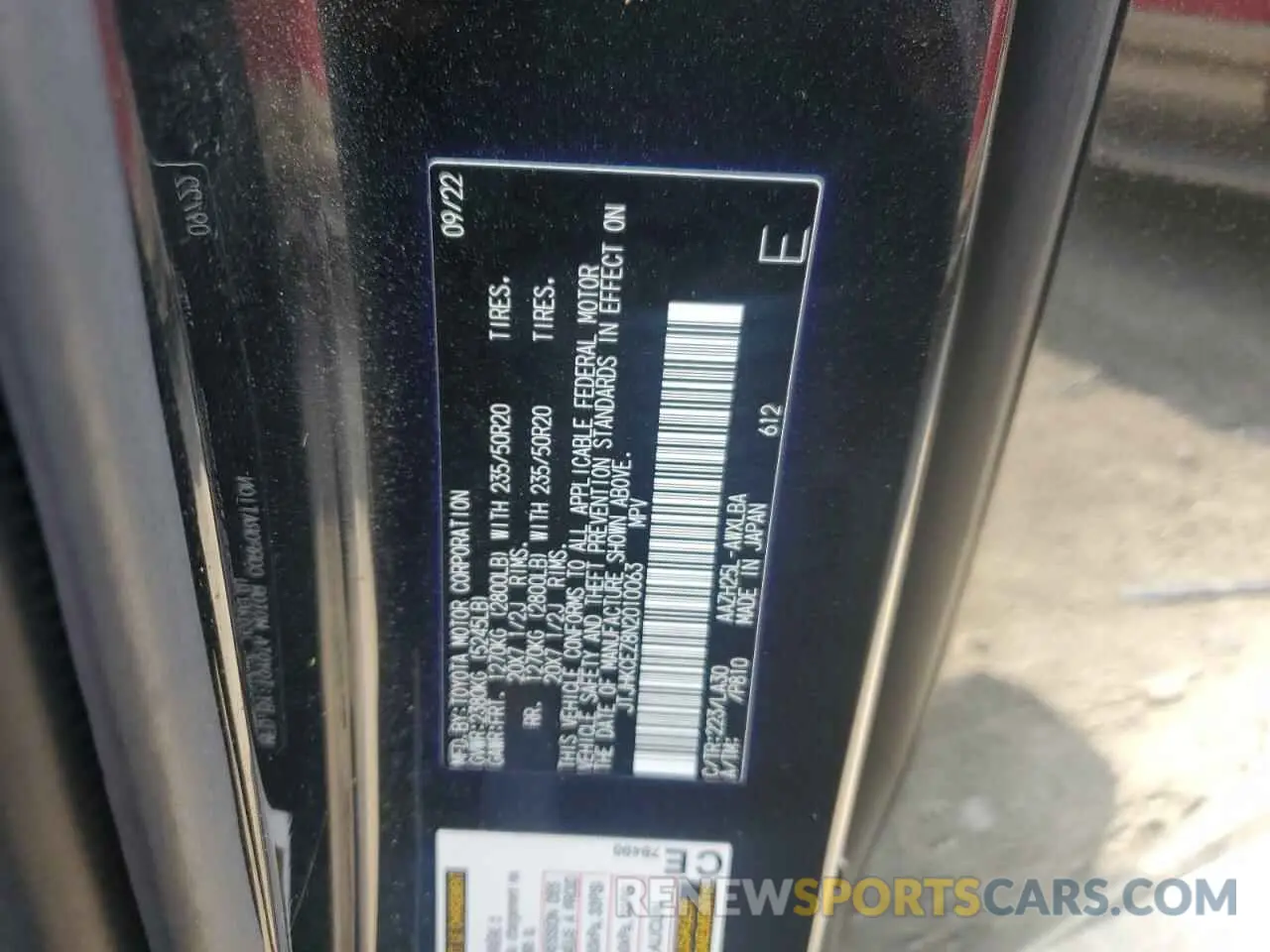 14 fotografías del automóvil dañado JTJHKCEZ8N2010063 LEXUS NX 350H 2022