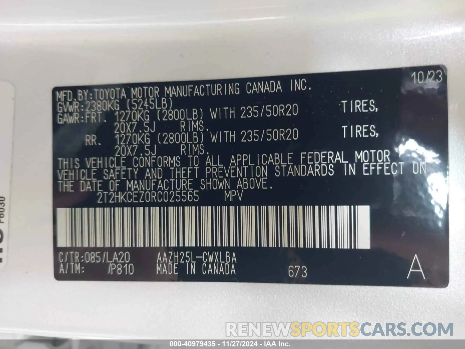 9 fotografías del automóvil dañado 2T2HKCEZ0RC025565 LEXUS NX 350H 2024