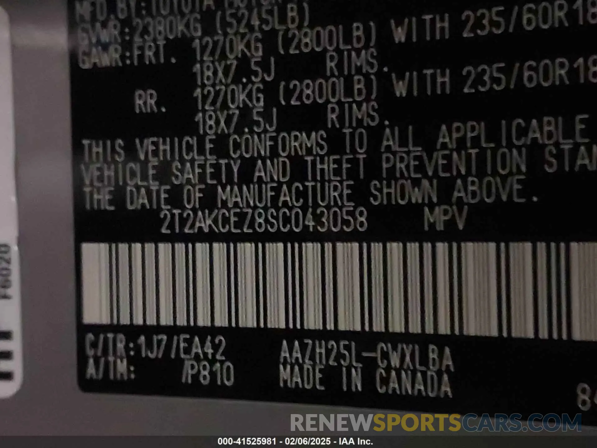 9 fotografías del automóvil dañado 2T2AKCEZ8SC043058 LEXUS NX 350H 2025