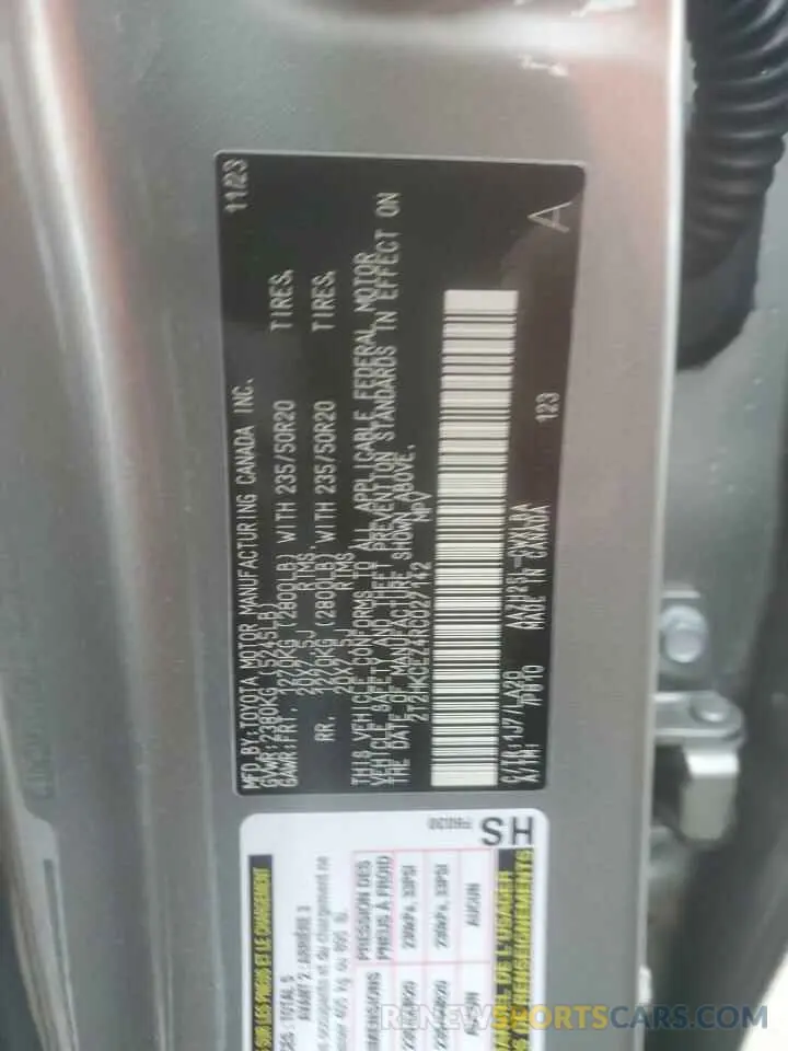 12 fotografías del automóvil dañado 2T2HKCEZ4RC027142 LEXUS NX 350H BA 2024