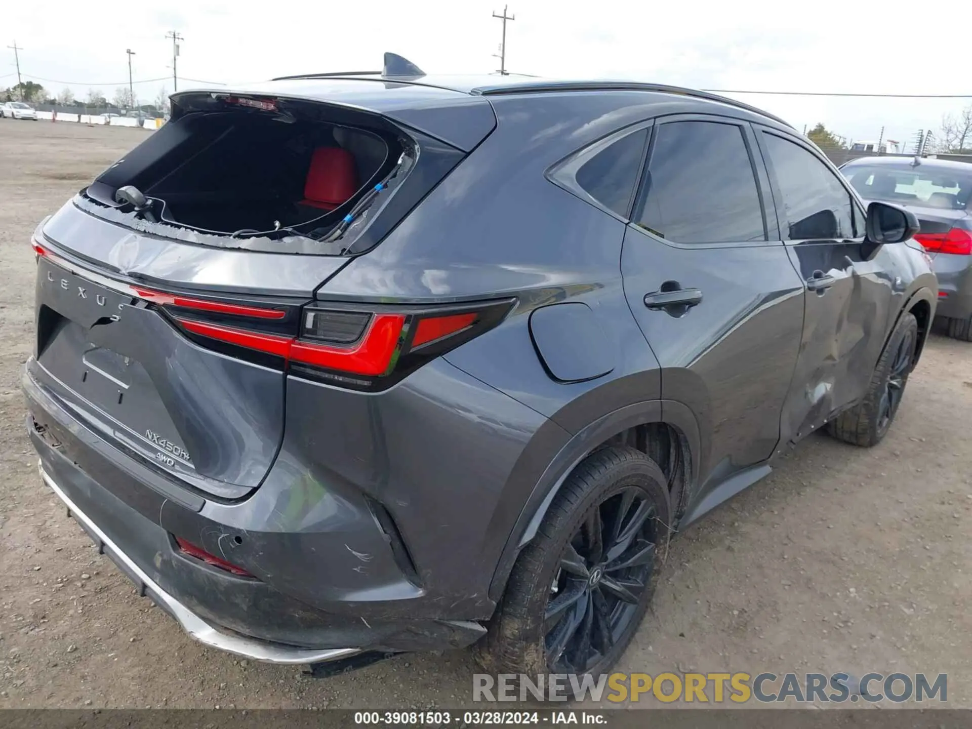 4 fotografías del automóvil dañado JTJKKCFZXP2016146 LEXUS NX 450H+ 2023