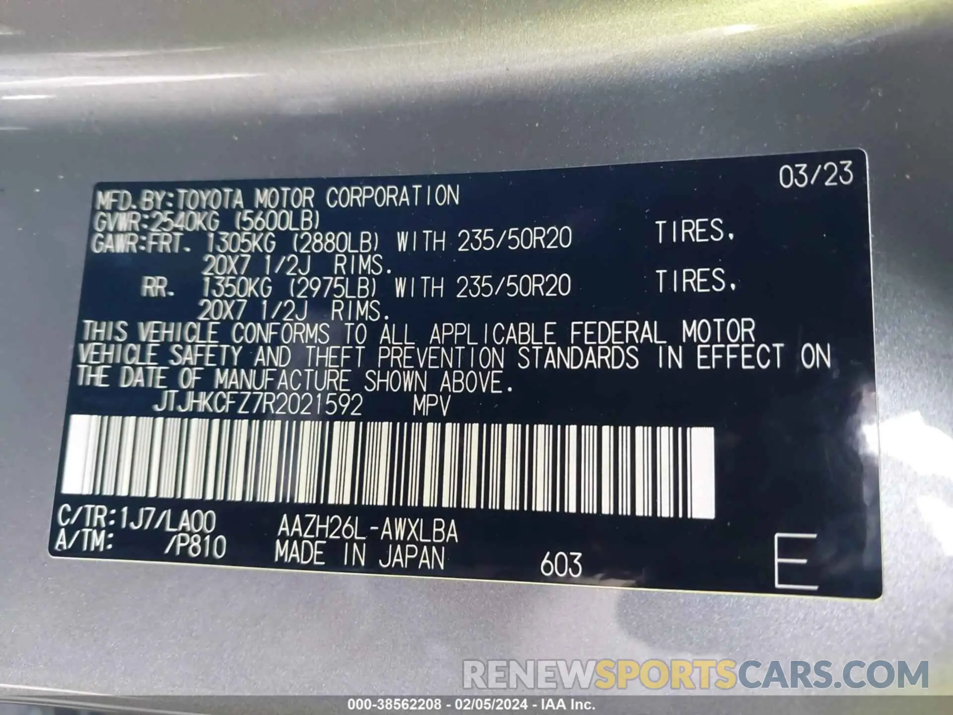 9 fotografías del automóvil dañado JTJHKCFZ7R2021592 LEXUS NX 450H+ 2024
