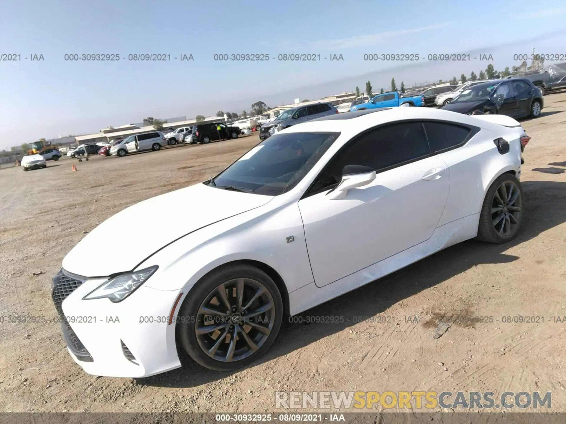 2 fotografías del automóvil dañado JTHHZ5BC1K5020338 LEXUS RC 2019