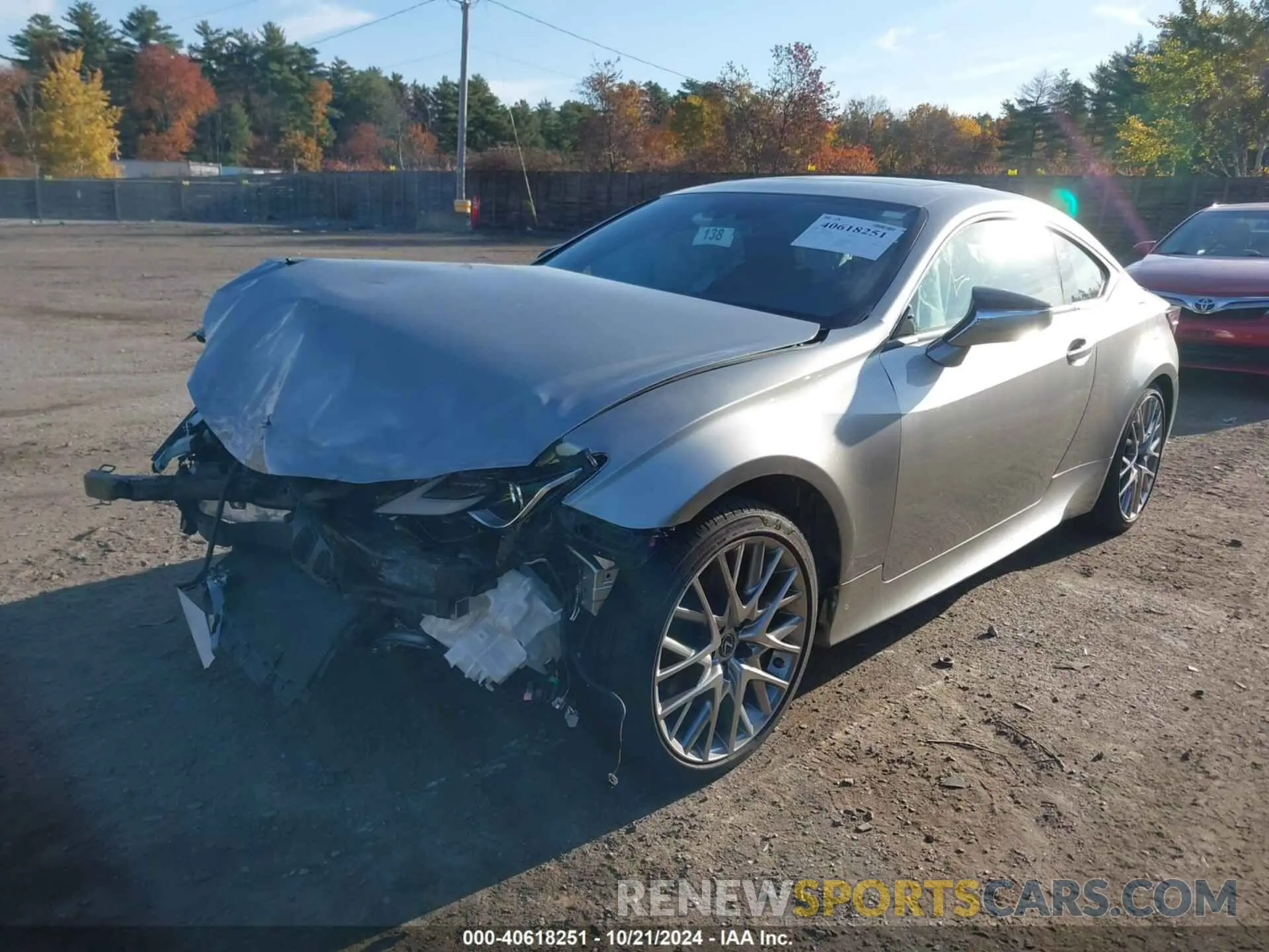 2 fotografías del automóvil dañado JTHD85EC4N5006760 LEXUS RC 300 2022