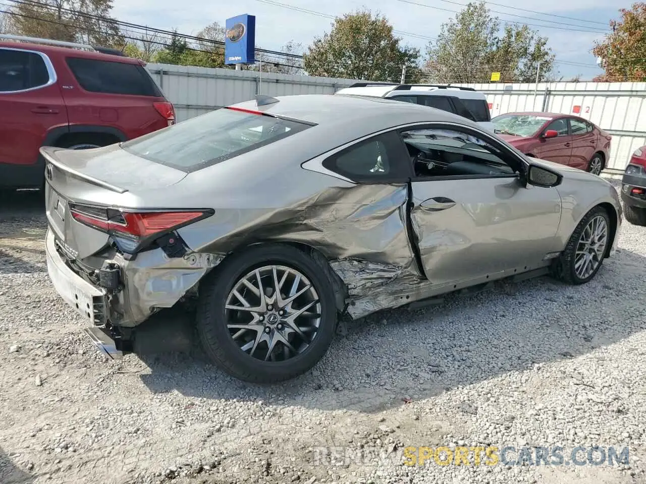 3 fotografías del automóvil dañado JTHD85EC3M5006084 LEXUS RC300 2021
