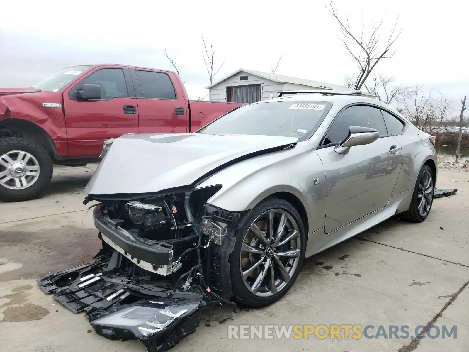 2 fotografías del automóvil dañado JTHGZ5BC0L5022532 LEXUS RC350 2020