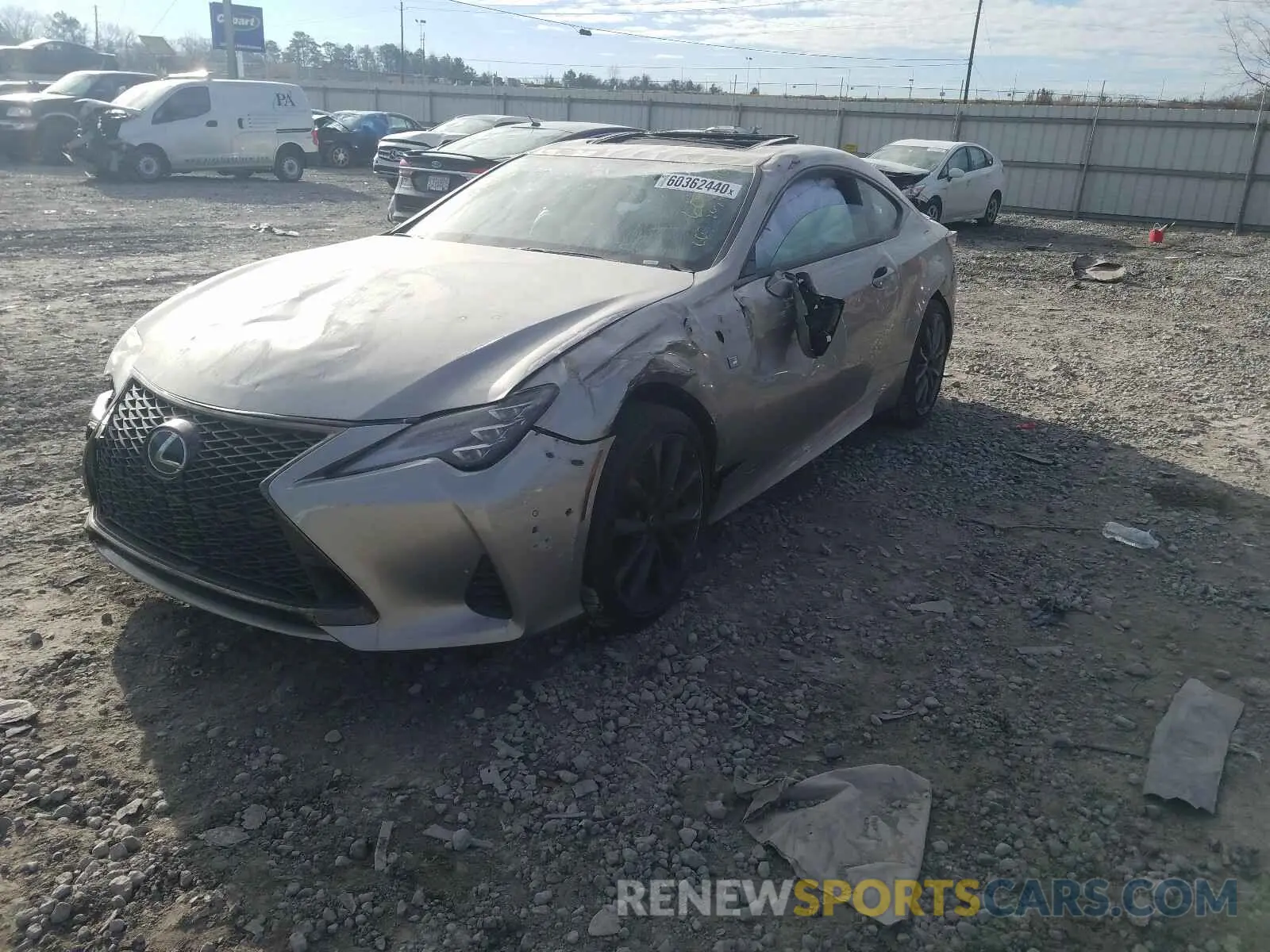 2 fotografías del automóvil dañado JTHGZ5BC9L5022710 LEXUS RC350 2020