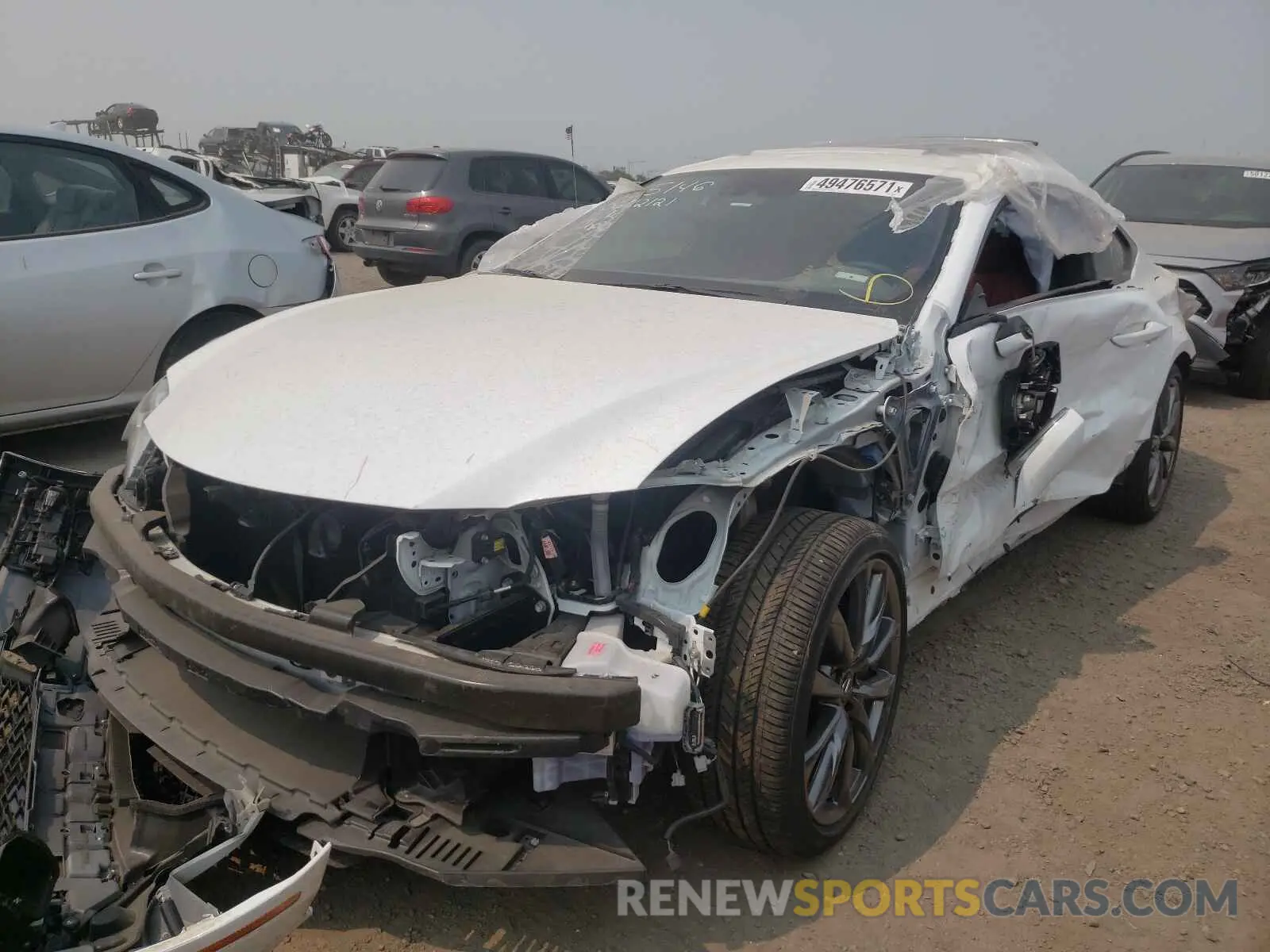 2 fotografías del automóvil dañado JTHGZ5DC4L5010428 LEXUS RC350 2020