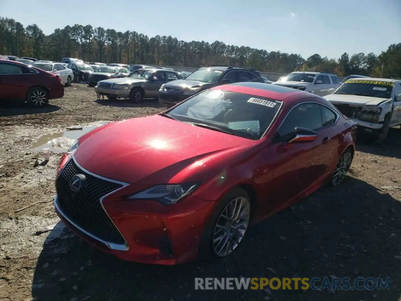 2 fotografías del automóvil dañado JTHDZ5BC0M5023636 LEXUS RC350 2021