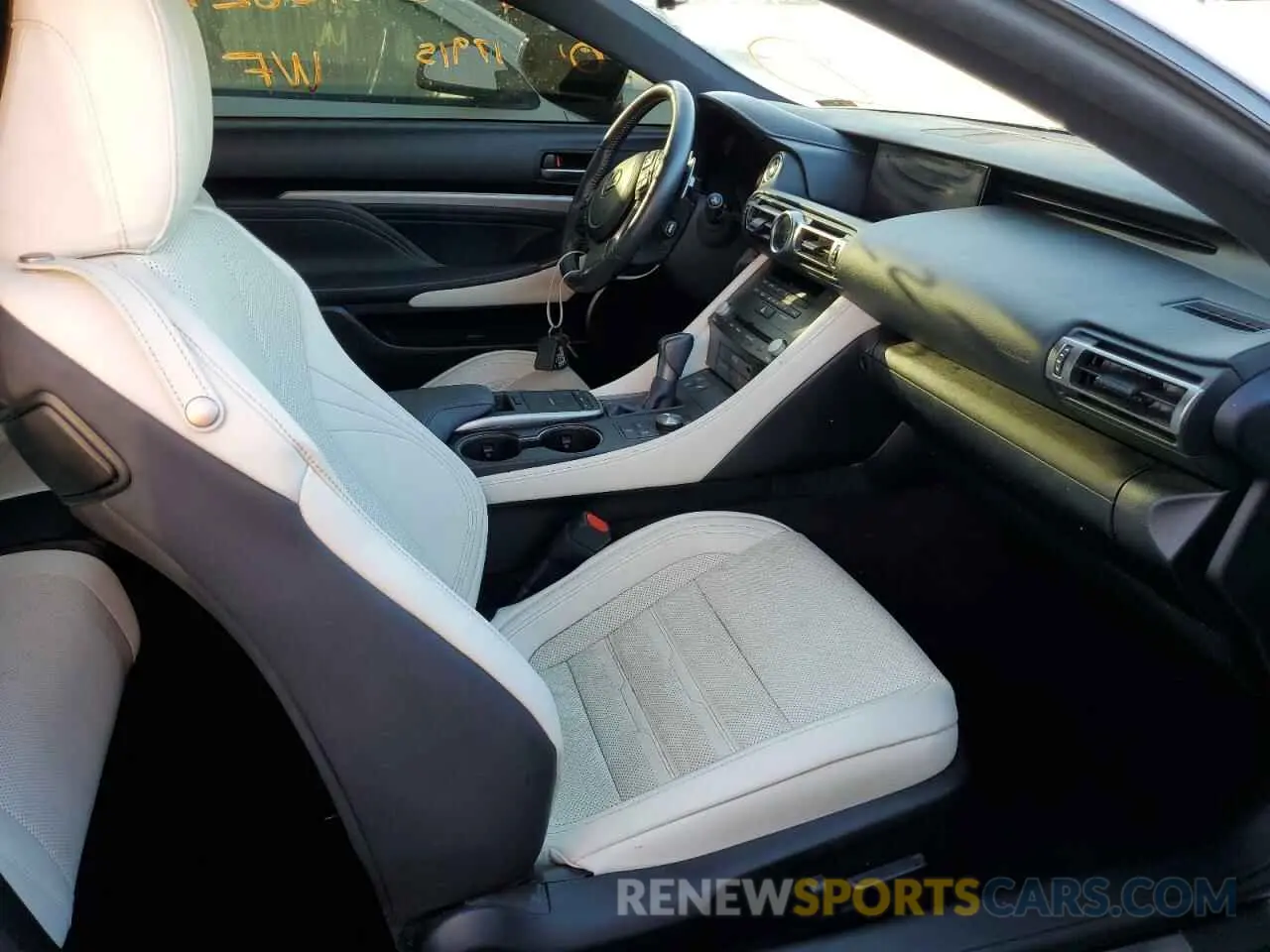 5 fotografías del automóvil dañado JTHGZ5BC3M5023997 LEXUS RC350 2021
