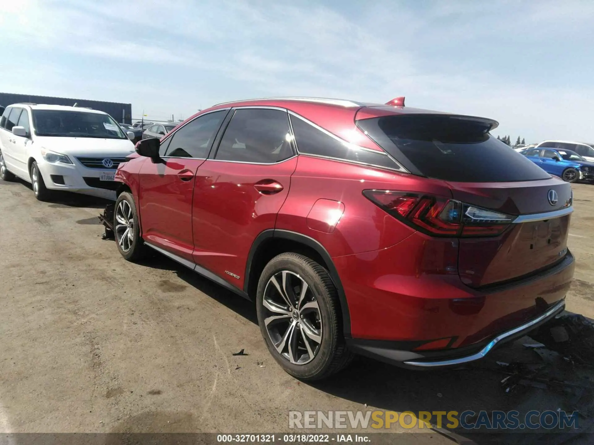 3 fotografías del automóvil dañado 2T2HGMDA8MC064111 LEXUS RX 2021