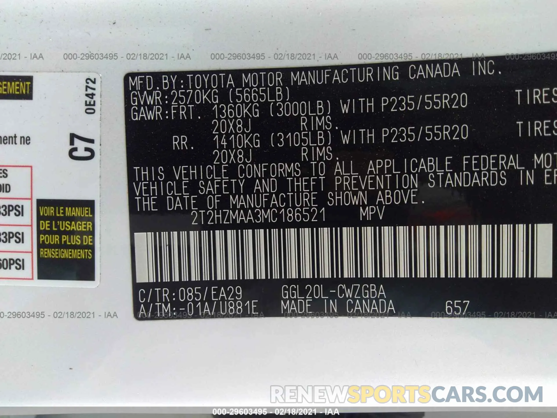 9 fotografías del automóvil dañado 2T2HZMAA3MC186521 LEXUS RX 2021