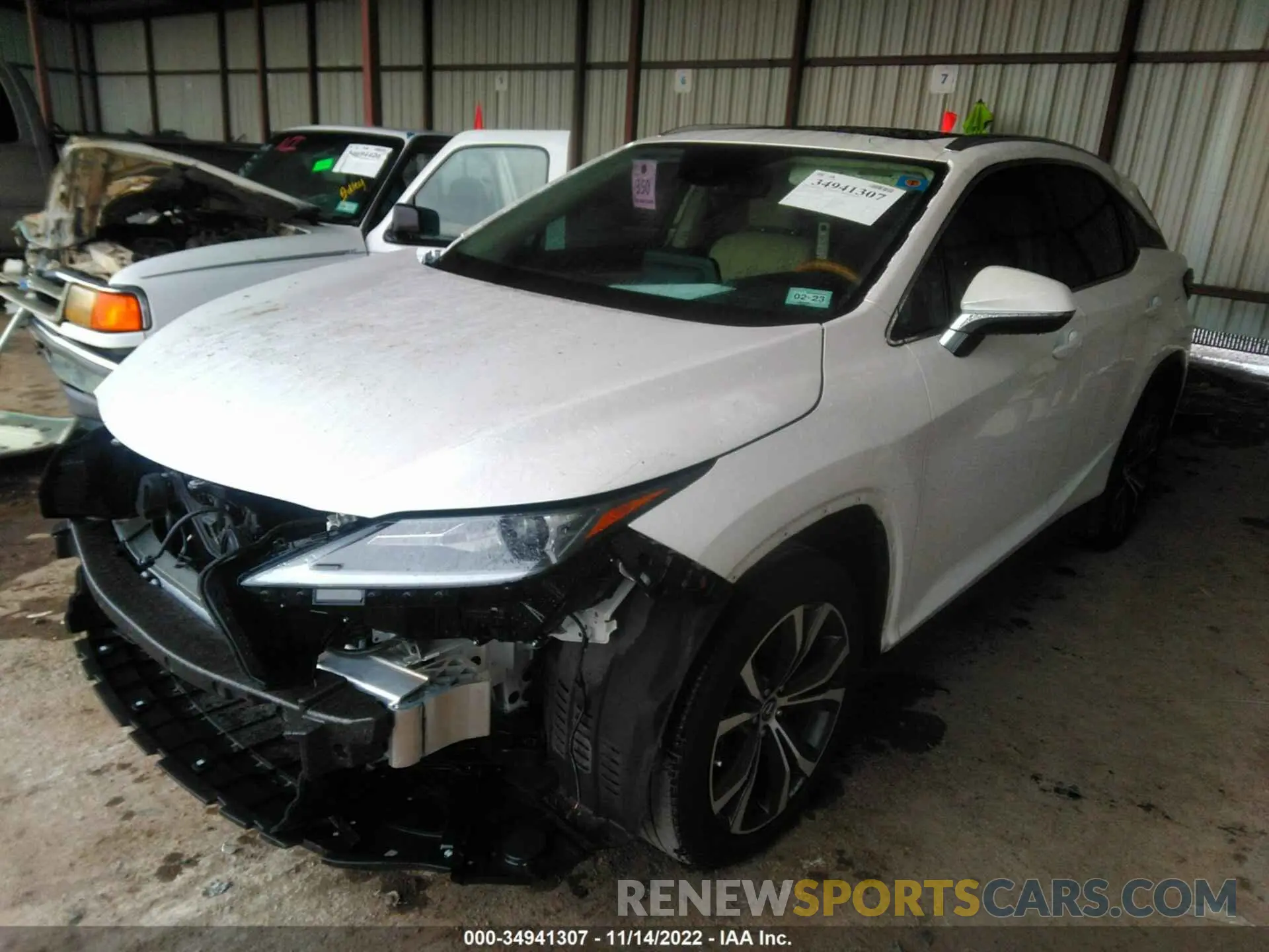 2 fotografías del automóvil dañado 2T2HZMAA9MC199323 LEXUS RX 2021
