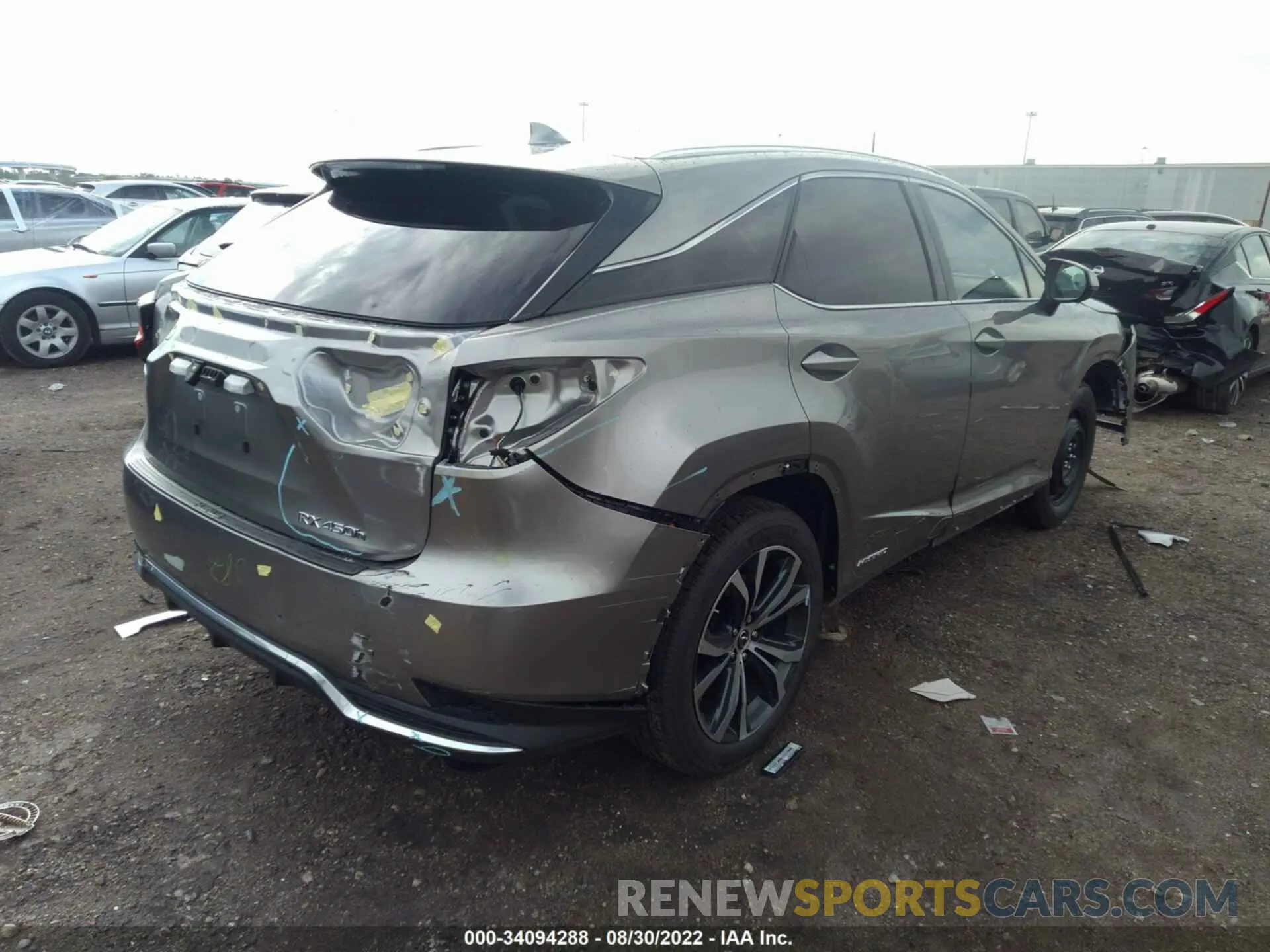 4 fotografías del automóvil dañado 2T2HGMDA1NC074996 LEXUS RX 2022