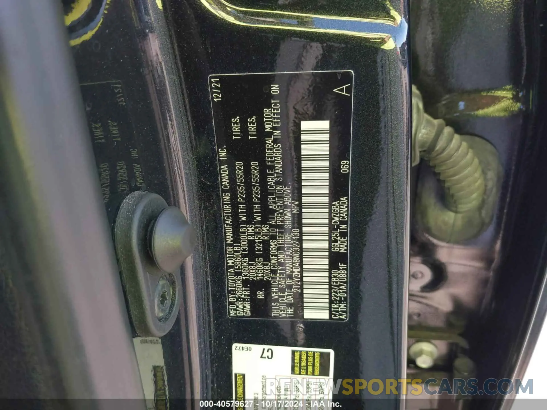 9 fotografías del automóvil dañado 2T2YZMDA8NC327130 LEXUS RX 2022