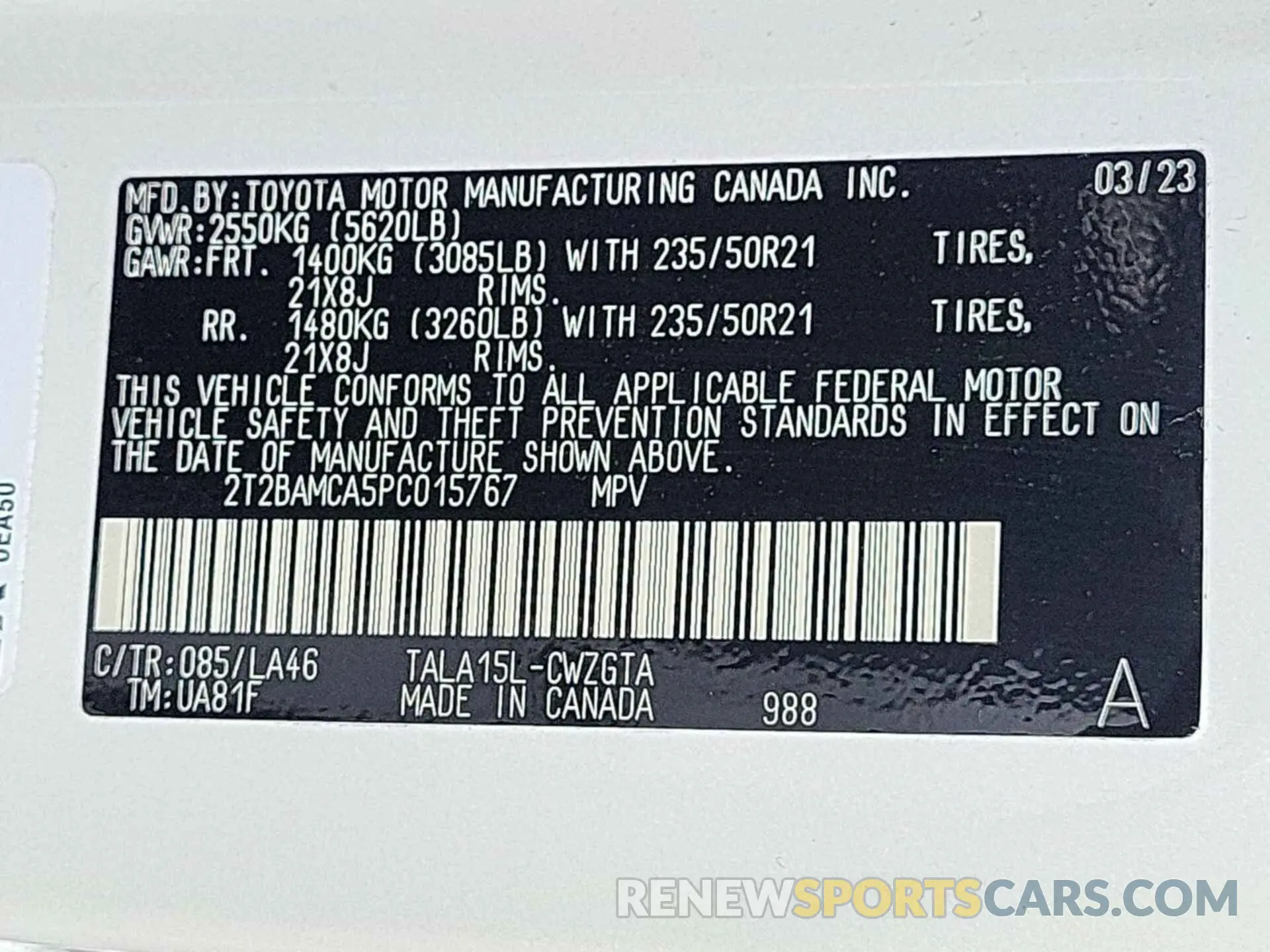 7 fotografías del automóvil dañado 2T2BAMCA5PC015767 LEXUS RX 2023