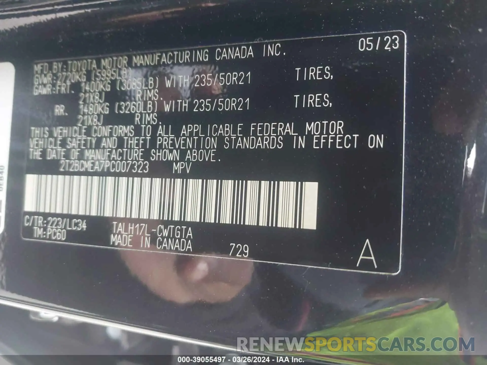 9 fotografías del automóvil dañado 2T2BCMEA7PC007323 LEXUS RX 2023