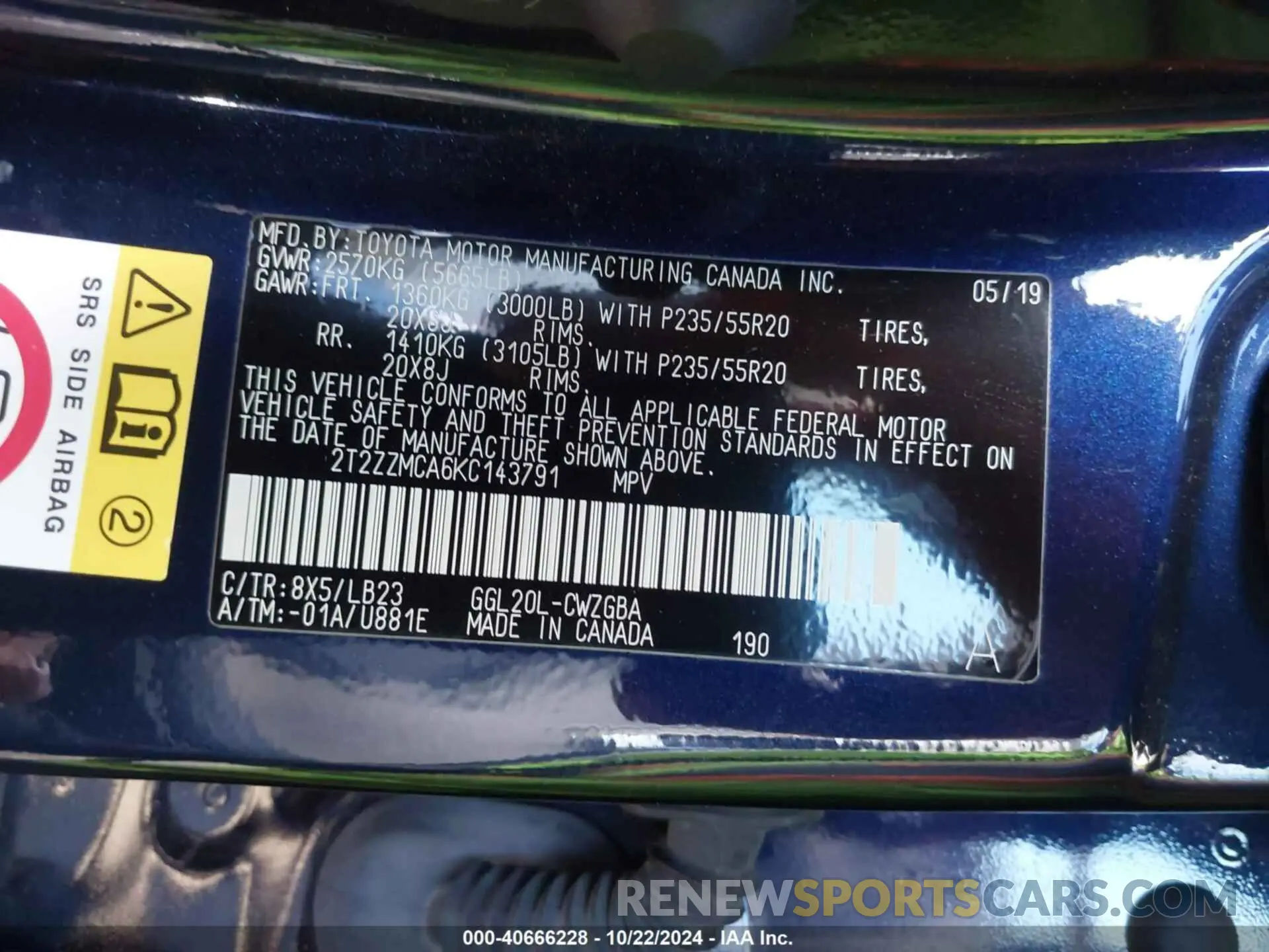 9 fotografías del automóvil dañado 2T2ZZMCA6KC143791 LEXUS RX 350 2019