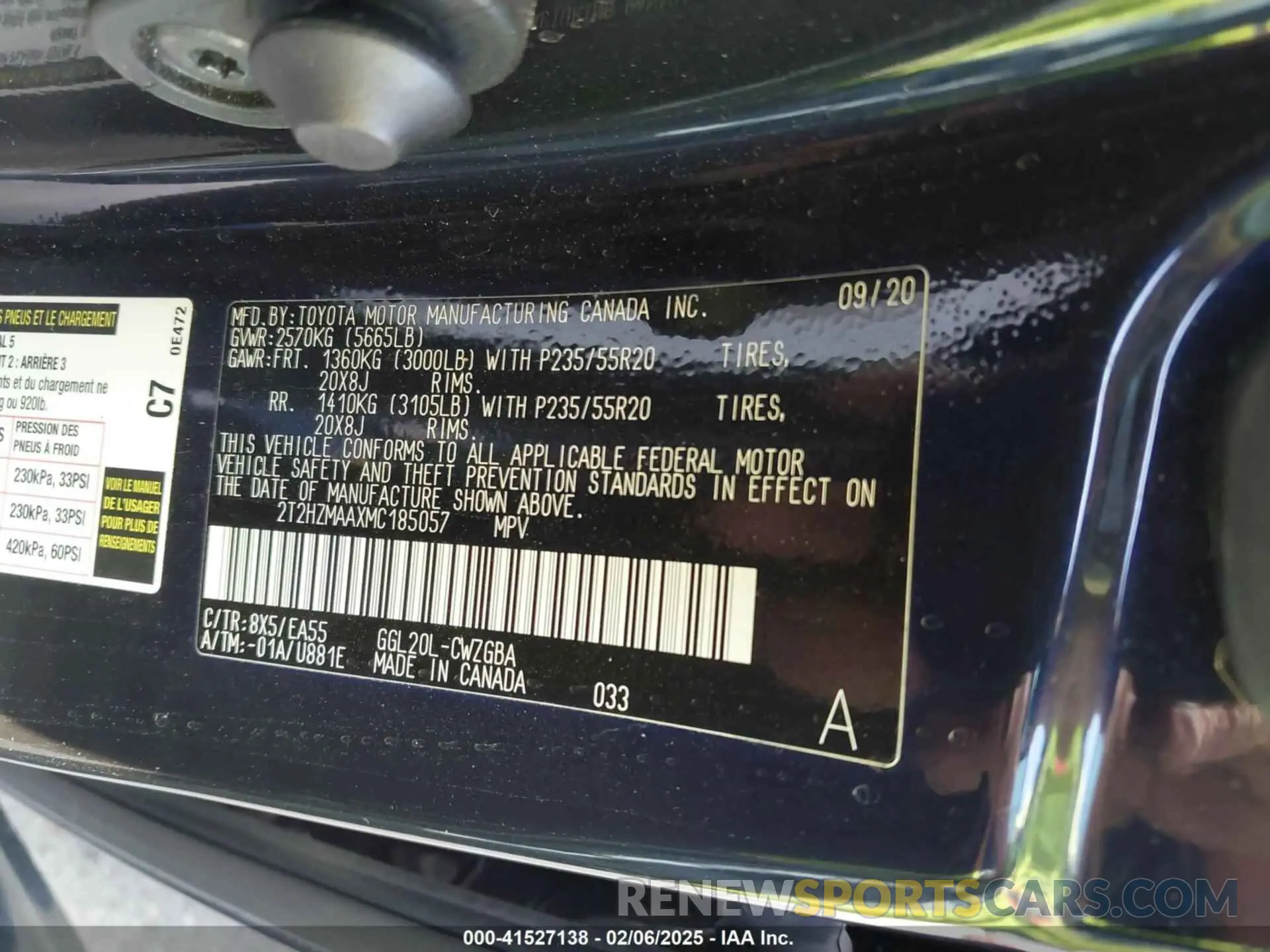 9 fotografías del automóvil dañado 2T2HZMAAXMC185057 LEXUS RX 350 2021