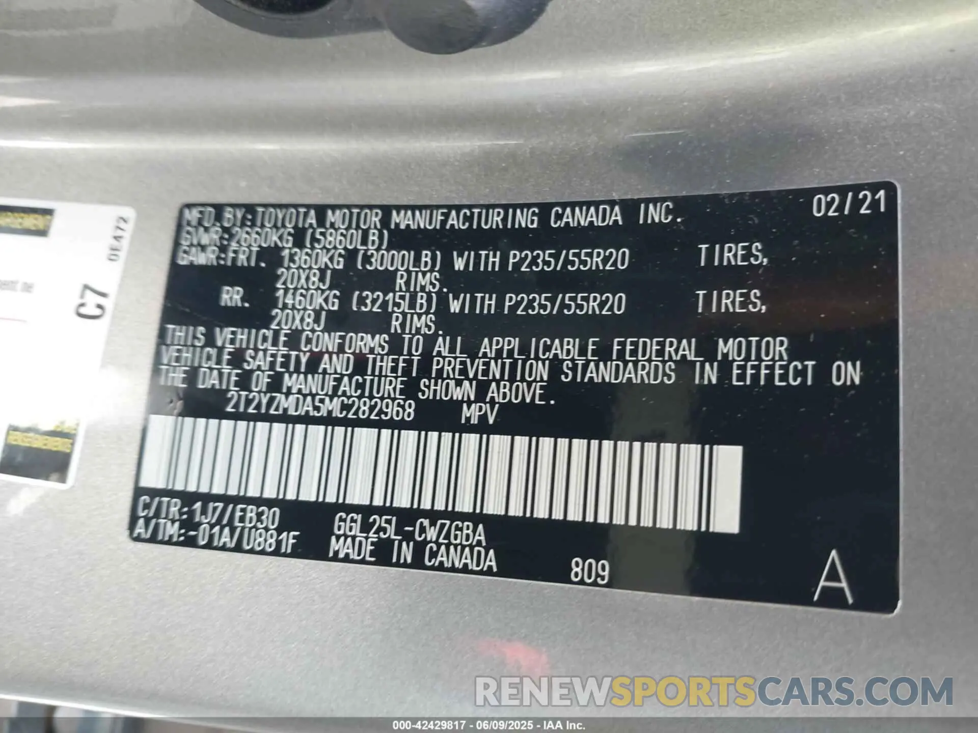 9 fotografías del automóvil dañado 2T2YZMDA5MC282968 LEXUS RX 350 2021